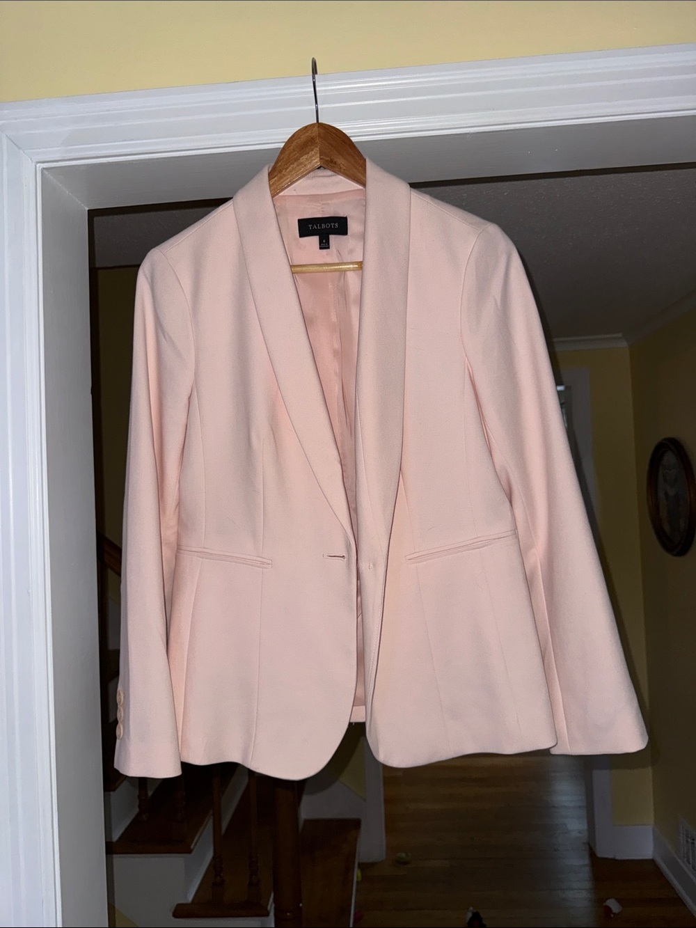 Talbots Blush Pink Shawl-Collar Blazer